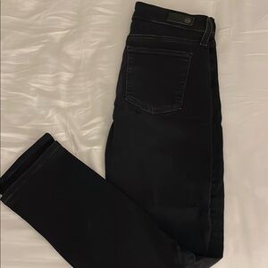 AG High rise slim-straight Women's Black Jeans